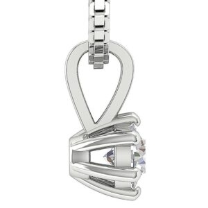 Round Diamond I1 H 0.25 Carat Solitaire Pendant 14K White Gold/Rose Gold/Yellow Gold With Certificate With or Without Chain 18"