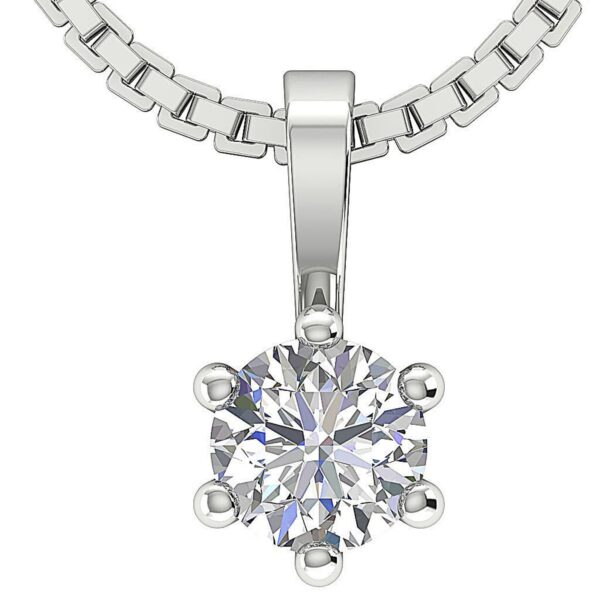 Round Diamond I1 H 0.25 Carat Solitaire Pendant 14K White Gold/Rose Gold/Yellow Gold With Certificate With or Without Chain 18"