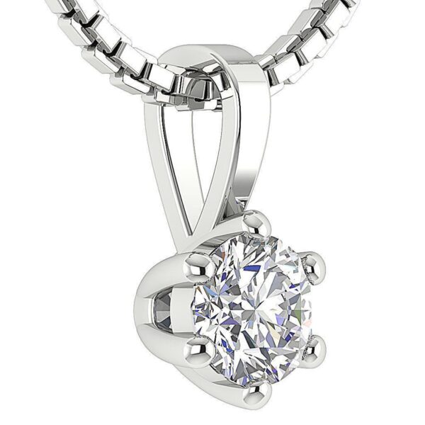 Round Diamond I1 H 0.25 Carat Solitaire Pendant 14K White Gold/Rose Gold/Yellow Gold With Certificate With or Without Chain 18"