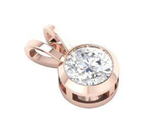 Solitaire Diamond I1 I2 H 0.40 Carat Pendant Necklace 14K White Gold/Rose Gold/Yellow Gold With Certificate With or Without Chain 18"