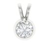Solitaire Diamond I1 I2 H 0.40 Carat Pendant Necklace 14K White Gold/Rose Gold/Yellow Gold With Certificate With or Without Chain 18"