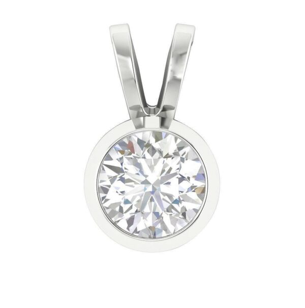 Solitaire Diamond I1 I2 H 0.40 Carat Pendant Necklace 14K White Gold/Rose Gold/Yellow Gold With Certificate With or Without Chain 18"