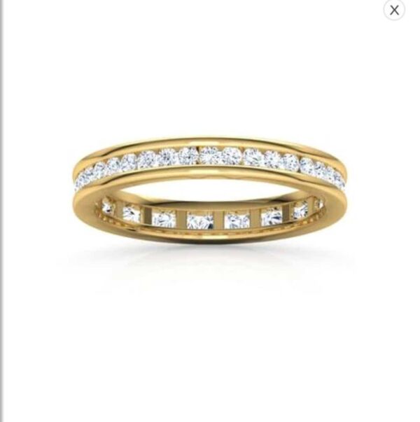 Classic Eternity Band SI1 H 0.63 Ct Round Cut Diamond Prong Set 14K Solid Yellow Gold/White Gold/Rose Gold Authenticate Certificate