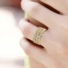 Diamond Trail of Heart Band SI1 H 0.23 Ct Round Cut Diamond Ring For Valantine Day Special 14K Solid Yellow Gold Authenticate Certificate