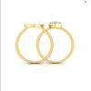 Valantine Day Special Diamond Ring 3 in 1 Heart Shape Ring SI1 H 0.15 Ct Round Cut 14K Solid Yellow Gold Authenticate Certificate