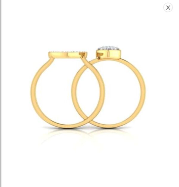 Valantine Day Special Diamond Ring 3 in 1 Heart Shape Ring SI1 H 0.15 Ct Round Cut 14K Solid Yellow Gold Authenticate Certificate
