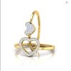 Valantine Day Special Diamond Ring 3 in 1 Heart Shape Ring SI1 H 0.15 Ct Round Cut 14K Solid Yellow Gold Authenticate Certificate