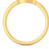 Dual Heart Band Diamond Ring SI1 H 0.11 Ct Round Cut 14K Solid Yellow Gold Authenticate Certificate