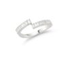 Real White Baguette Half Band 14K Solid Yellow Gold/White Gold/Rose Gold Authenticate Certificate