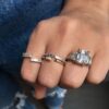 Real White Baguette Half Band 14K Solid Yellow Gold/White Gold/Rose Gold Authenticate Certificate