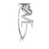 Love Letter Diamond Ring SI1 H 0.05 Ct Round Cut Valantine Gift 14K Solid Yellow Gold Authenticate Certificate