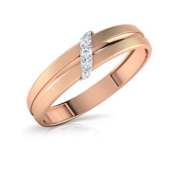 Five Diamond Ring SI1 H 0.05 Ct Round Cut 14K Solid Yellow Gold Authenticate Certificate