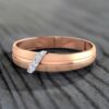 Five Diamond Ring SI1 H 0.05 Ct Round Cut 14K Solid Yellow Gold Authenticate Certificate