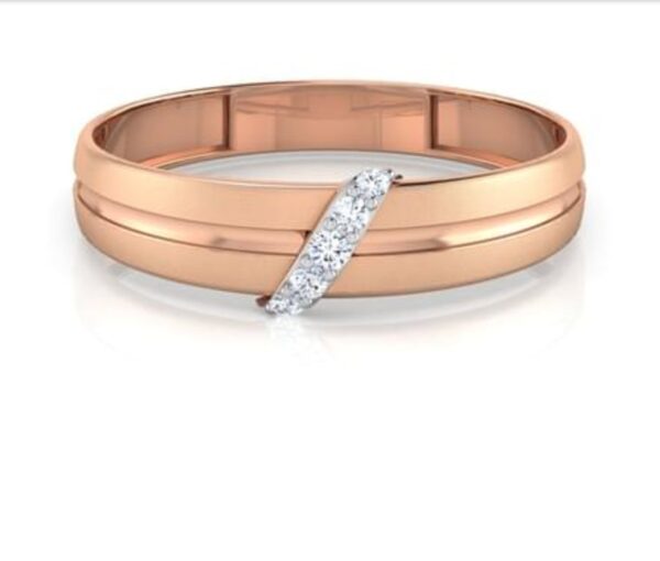 Five Diamond Ring SI1 H 0.05 Ct Round Cut 14K Solid Yellow Gold Authenticate Certificate