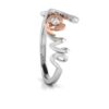 Love Heart Diamond Ring SI1 H 0.02 Ct Round Cut Valantine Gift 14K Solid Yellow Gold Authenticate Certificate