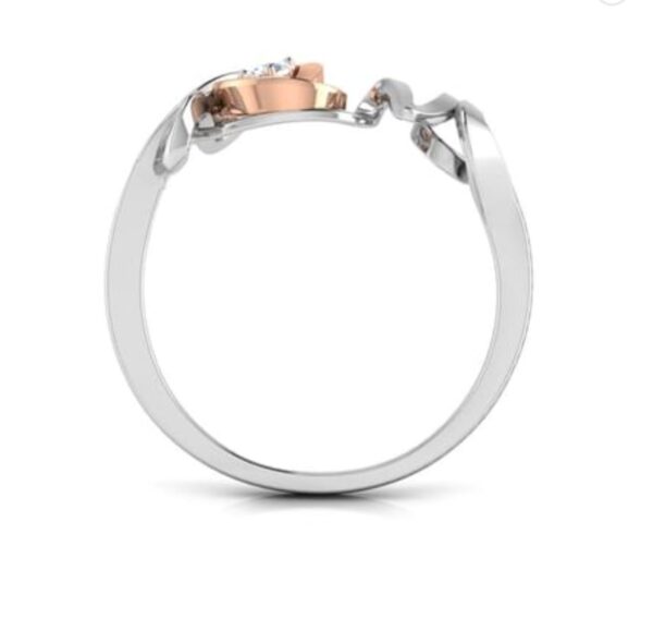 Love Heart Diamond Ring SI1 H 0.02 Ct Round Cut Valantine Gift 14K Solid Yellow Gold Authenticate Certificate