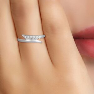 SI H 0.05Ct Round Five Real Diamond/Lab Grown Diamond 14Kt White Gold/Rose Gold/ Yellow Gold Anniversary/Wedding Ring With Certificate