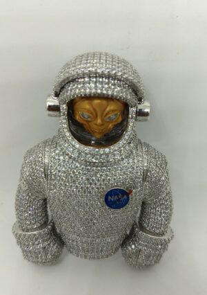 3" Long Spaceman Suit with Alien Face having Shutter mechanism 925 Silver Customized Fully Studded with CZ/ Moissainite Trendy Pendant