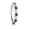 Real Diamond & Sapphire Half Eternity Band 14K Solid Yellow Gold/White Gold/Rose Gold Authenticate Certificate