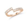 Real White Baguette Half Band 14K Solid Yellow Gold/White Gold/Rose Gold Authenticate Certificate