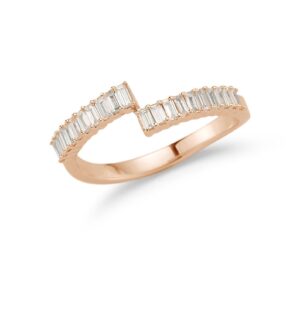 Real White Baguette Half Band 14K Solid Yellow Gold/White Gold/Rose Gold Authenticate Certificate