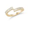 Real White Baguette Half Band 14K Solid Yellow Gold/White Gold/Rose Gold Authenticate Certificate