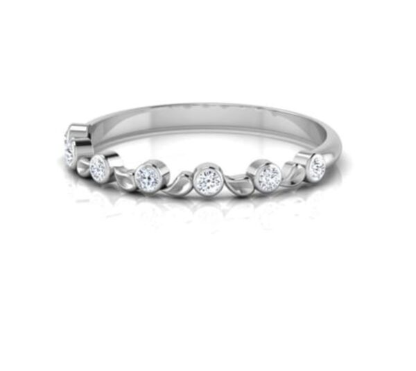 Floral Dot Diamond Ring SI1 H 0.11 Ct Round Cut 14K Solid Yellow Gold Authenticate Certificate