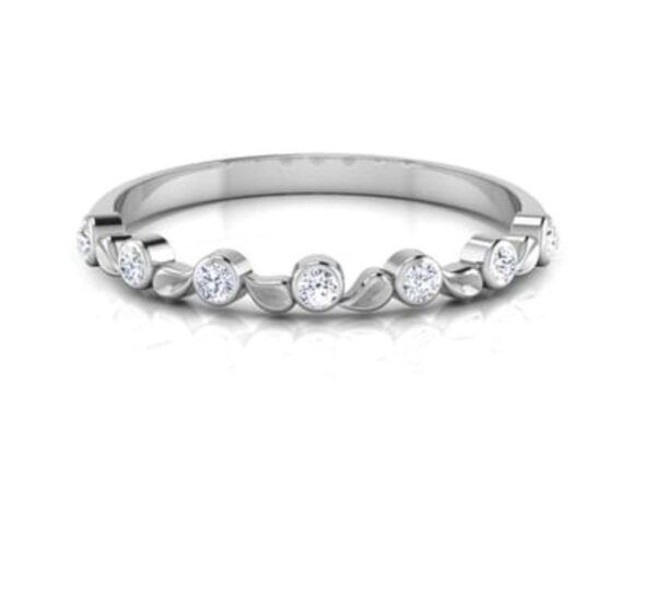 Floral Dot Diamond Ring SI1 H 0.11 Ct Round Cut 14K Solid Yellow Gold Authenticate Certificate