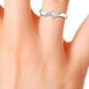Single Solitaire Diamond Ring SI1 H 0.10 Ct Round Cut 14K Solid White Gold Authenticate Certificate