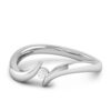 Single Solitaire Diamond Ring SI1 H 0.10 Ct Round Cut 14K Solid White Gold Authenticate Certificate