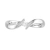 Single Solitaire Diamond Ring SI1 H 0.10 Ct Round Cut 14K Solid White Gold Authenticate Certificate