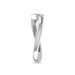 Single Solitaire Diamond Ring SI1 H 0.10 Ct Round Cut 14K Solid White Gold Authenticate Certificate