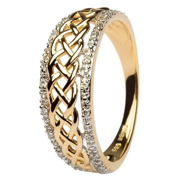 Broad Twist SI H 0.12Ct Round Diamond/Lab Grown Diamond 14Kt White Gold/Rose Gold/ Yellow Gold Anniversary/Wedding Ring With Certificate