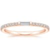 Center Baguette & Rest Round Band SI F-G 0.21 TCt Diamond Prong Set 14K Solid Yellow Gold/White Gold/Rose Gold Authenticate Certificate