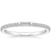 Center Baguette & Rest Round Band SI F-G 0.21 TCt Diamond Prong Set 14K Solid Yellow Gold/White Gold/Rose Gold Authenticate Certificate