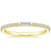 Center Baguette & Rest Round Band SI F-G 0.21 TCt Diamond Prong Set 14K Solid Yellow Gold/White Gold/Rose Gold Authenticate Certificate