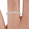 Center Baguette & Rest Round Band SI F-G 0.21 TCt Diamond Prong Set 14K Solid Yellow Gold/White Gold/Rose Gold Authenticate Certificate