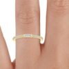 Center Baguette & Rest Round Band SI F-G 0.21 TCt Diamond Prong Set 14K Solid Yellow Gold/White Gold/Rose Gold Authenticate Certificate