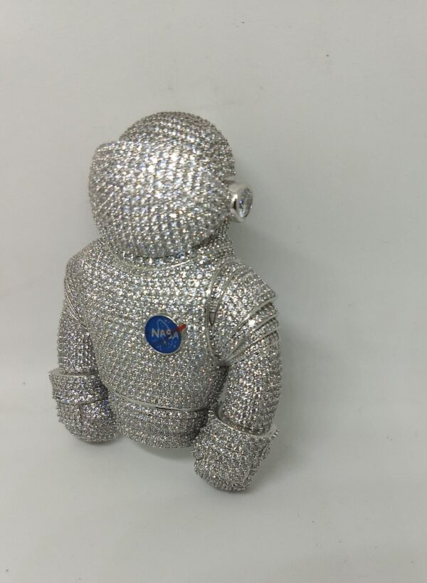 3" Long Spaceman Suit with Alien Face having Shutter mechanism 925 Silver Customized Fully Studded with CZ/ Moissainite Trendy Pendant