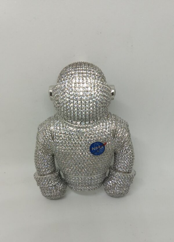 3" Long Spaceman Suit with Alien Face having Shutter mechanism 925 Silver Customized Fully Studded with CZ/ Moissainite Trendy Pendant