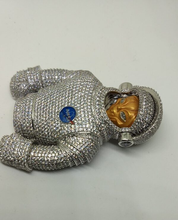 3" Long Spaceman Suit with Alien Face having Shutter mechanism 925 Silver Customized Fully Studded with CZ/ Moissainite Trendy Pendant