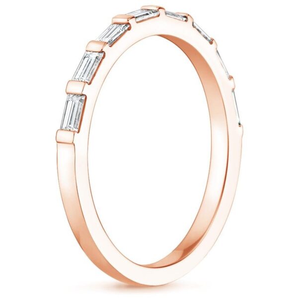 Total 8 Baguette Band SI F-G 0.26 Ct Diamond Prong Set 14K Solid Yellow Gold/White Gold/Rose Gold Authenticate Certificate