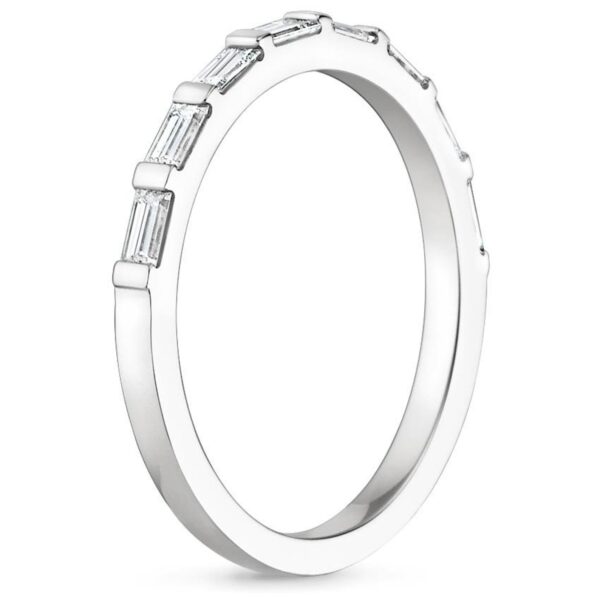 Total 8 Baguette Band SI F-G 0.26 Ct Diamond Prong Set 14K Solid Yellow Gold/White Gold/Rose Gold Authenticate Certificate