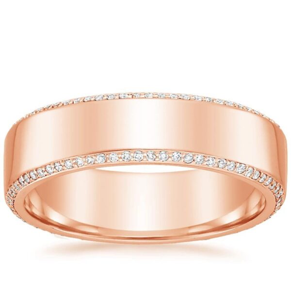 Eternity Men's Band SI H 0.42Ct Real Diamond Ring 14Kt White Gold/Yellow Gold/Rose Gold With Authenticate Certificate For Father's Day