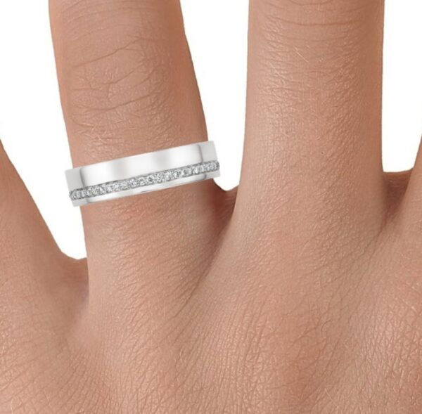 Eternity Men's Band SI H 0.19Ct Real Diamond Ring 14Kt White Gold/Yellow Gold/Rose Gold With Authenticate Certificate