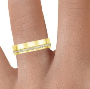 Eternity Men's Band SI H 0.19Ct Real Diamond Ring 14Kt White Gold/Yellow Gold/Rose Gold With Authenticate Certificate
