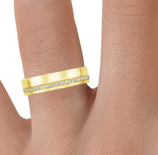 Eternity Men's Band SI H 0.19Ct Real Diamond Ring 14Kt White Gold/Yellow Gold/Rose Gold With Authenticate Certificate
