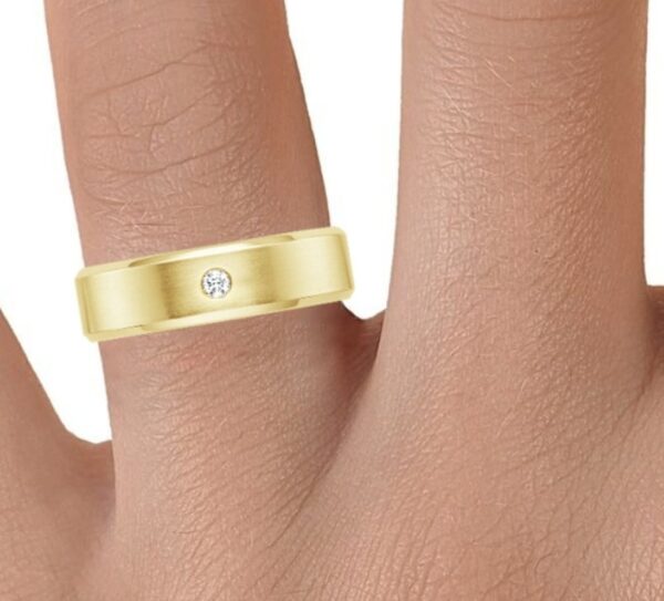 Solitaire Men's Band SI H 0.10Ct Real Diamond Ring 14Kt White Gold/Yellow Gold/Rose Gold With Authenticate Certificate For Father's Day