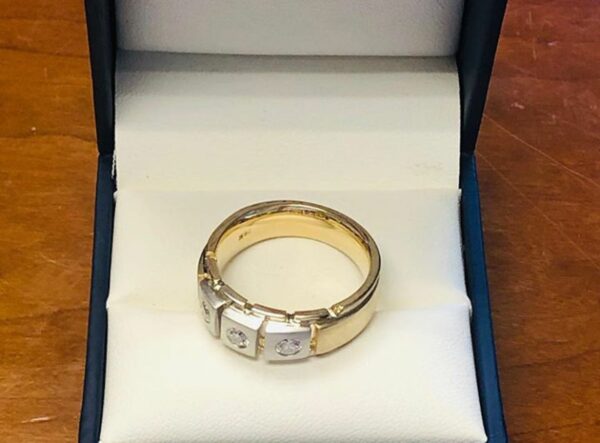 Men's Band SI H 0.30Ct Real Diamond Ring 14Kt White Gold/Yellow Gold/Rose Gold With Authenticate Certificate For Father's Day