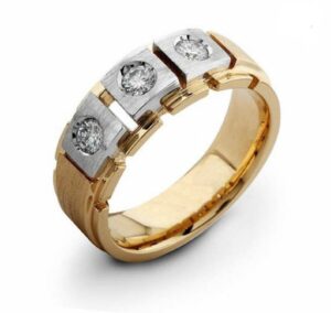 Men's Band SI H 0.30Ct Real Diamond Ring 14Kt White Gold/Yellow Gold/Rose Gold With Authenticate Certificate For Father's Day